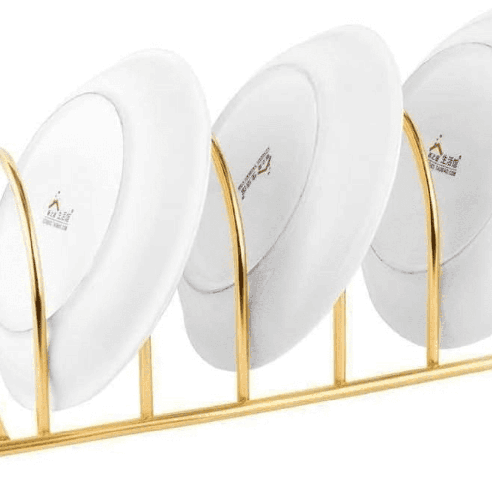 حامل اطباق لوكس ذهبي