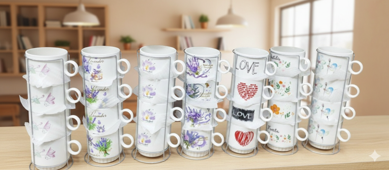 ٤ مج خزف علي حامل