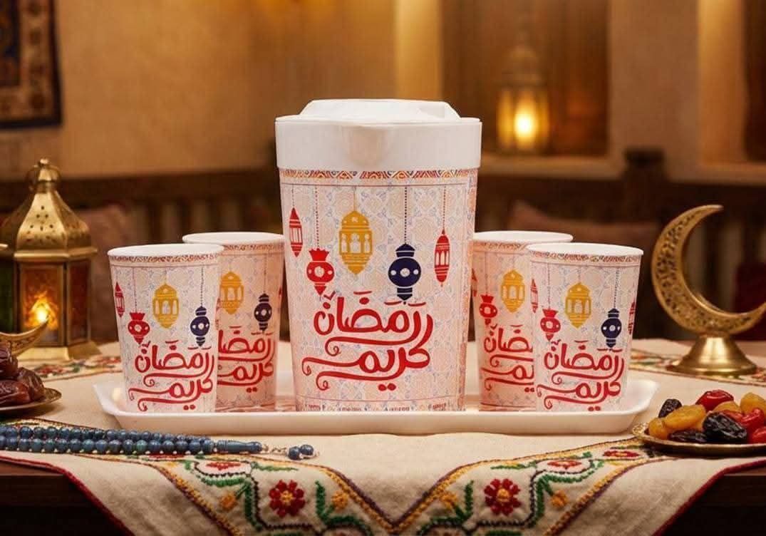 ط عصير رمضان ( دورق + 4 كوب + صينية )