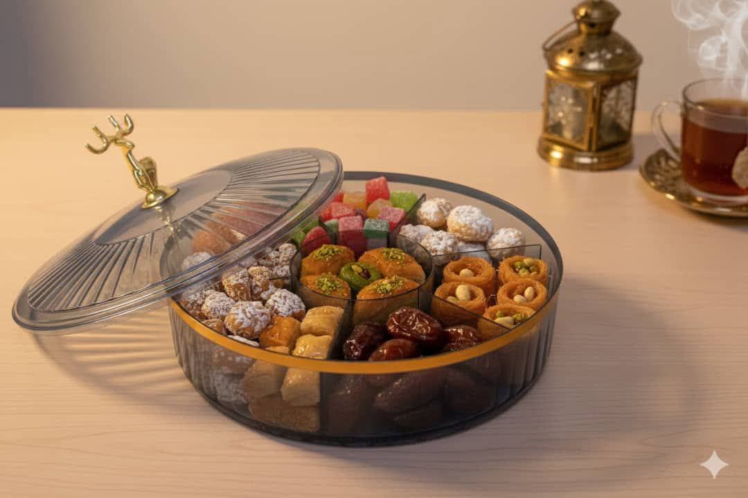 طبق تسالي شفاف