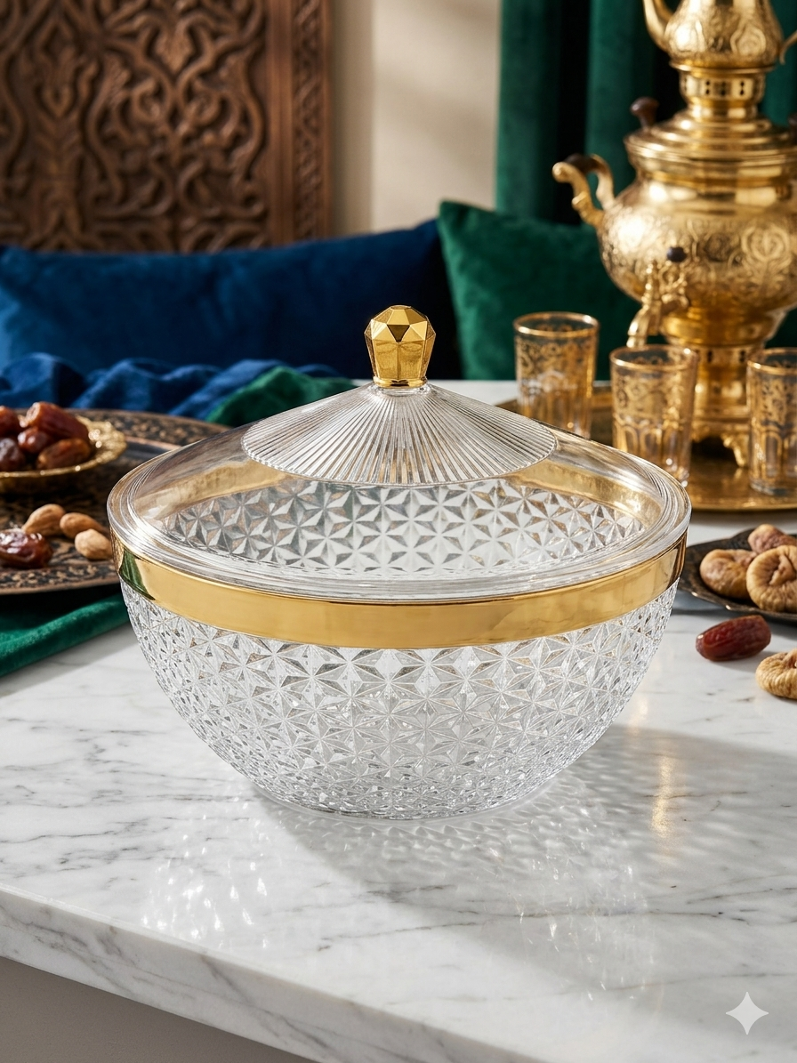 طبق فاكهه ك اكليرك بالغطاء