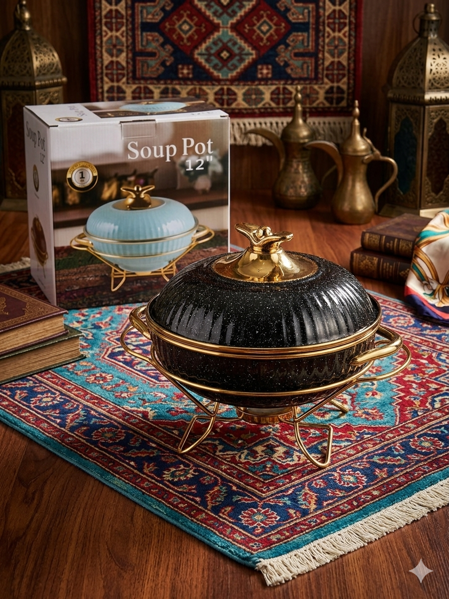 بوله شوربه ك سيراميك خزف بحامل دهبى