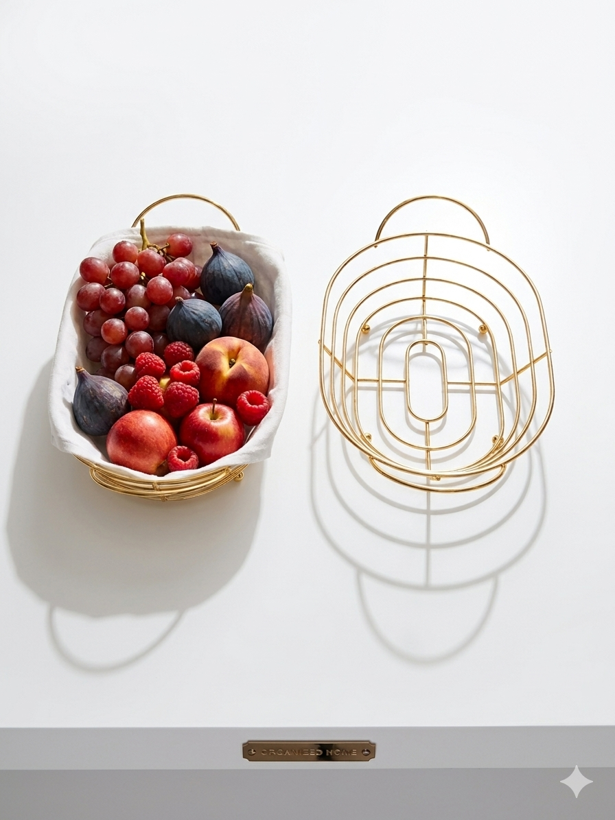 عياشه و طبق فاكهه مدهب بجراب قماش