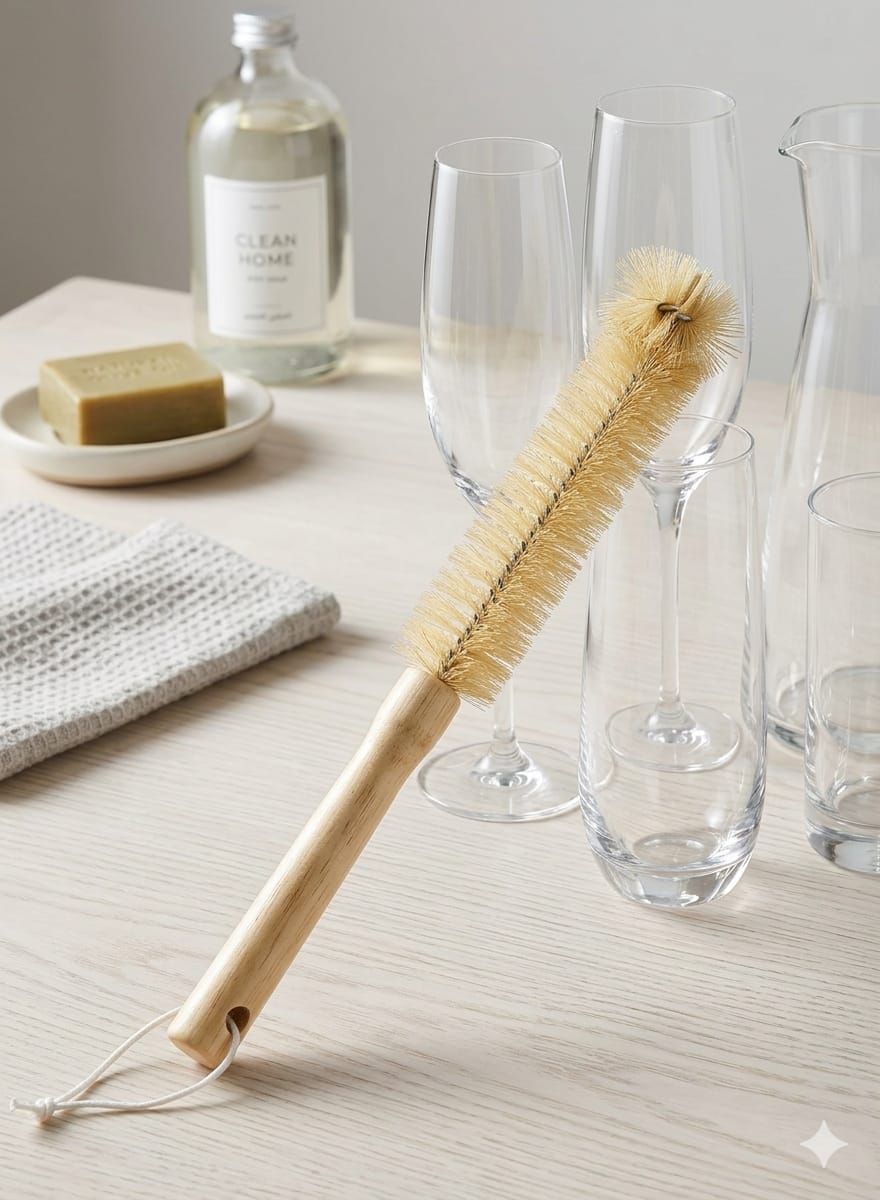 فرشه زجاجة يد خشب