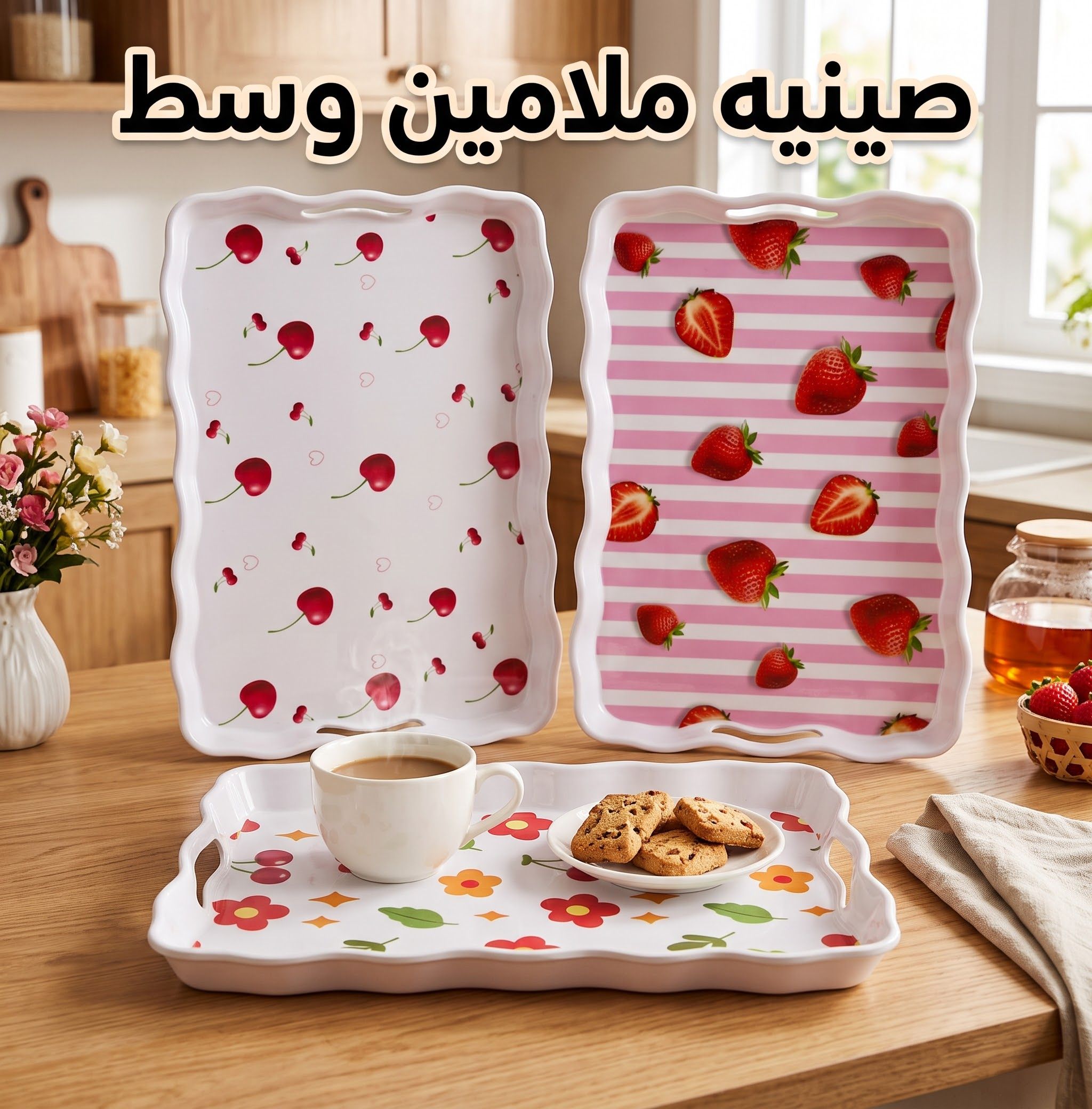 صنيه ميلامين مستطيله وسط